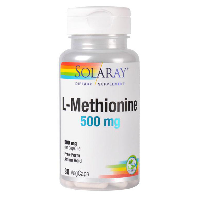 L-Methionine 500mg, Solaray, 30 Capsule Vegetale - Vitax.ro