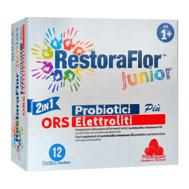 RestoraFlor Junior, U.G.A. Nutraceuticals, Cutie cu 12 Plicuri Bi-Compartimentate, cu 9g Pulbere - Vitax.ro
