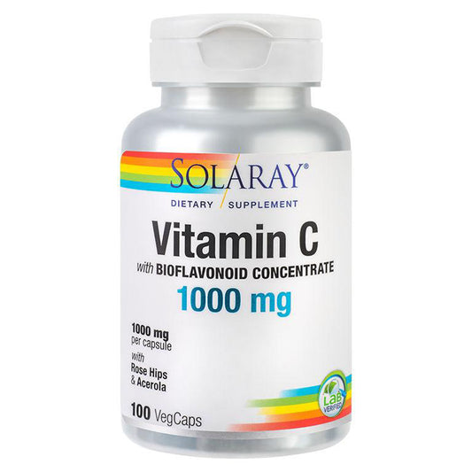Vitamin C 1000mg - Adulti, Solaray, 100 Capsule Vegetale - Vitax.ro