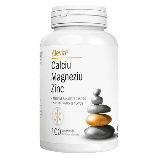 Calciu Magneziu Zinc, Alevia, 100 Comprimate - Vitax.ro