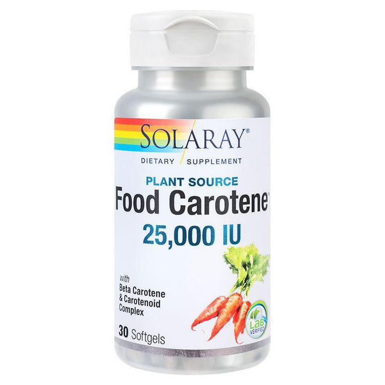 Food Carotene 25000UI, Solaray, 30 Capsule Moi - Vitax.ro
