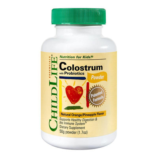 Colostrum With Probiotics, Childlife Essentials, Gust de Portocale - Ananas, 50g Pudra - Vitax.ro