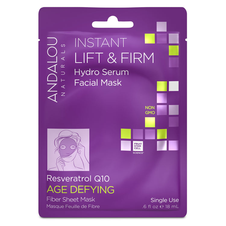 Instant Lift & Firm Hydro Serum Facial Mask, Andalou Naturals, 18ml - Vitax.ro