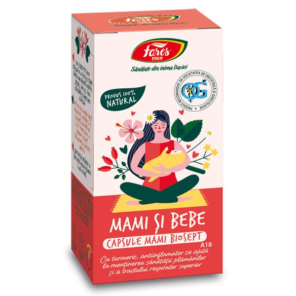 Mami si Bebe Biosept A18, Fares, 30 Capsule Pentru Femei Insarcinate si Mamici Care Alapteaza - Vitax.ro