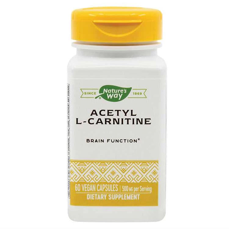 Acetyl L-Carnitine, 500mg, Nature's Way, 60 Capsule Vegetale - Vitax.ro