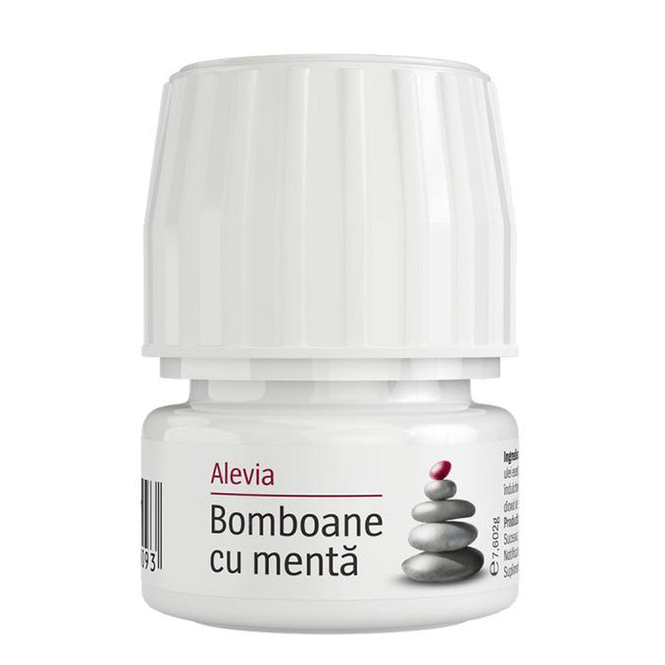 Bomboane cu Menta, Alevia, 60 Comprimate Masticabile - Vitax.ro
