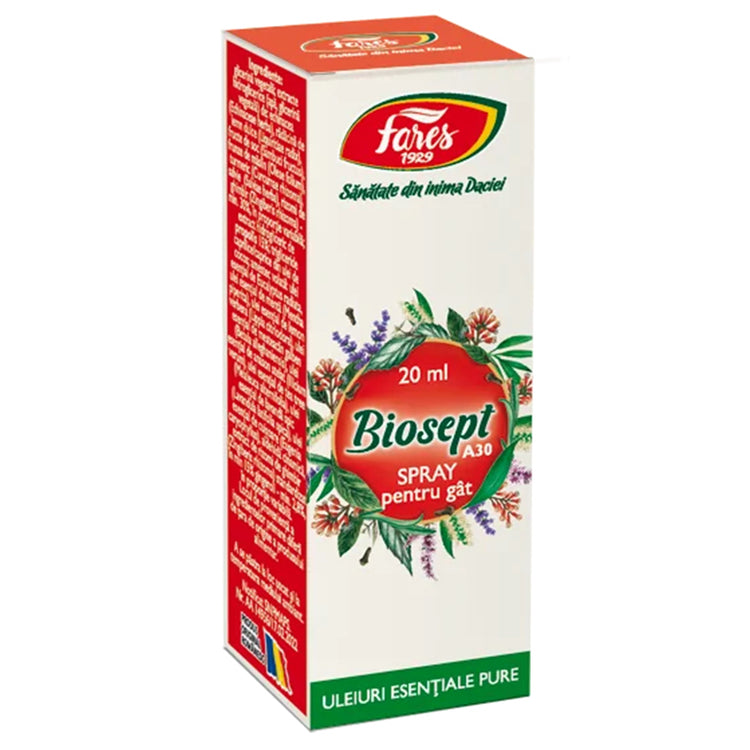 Biosept A30 Pentru Gat, Fares, Spray 20ml - Vitax.ro