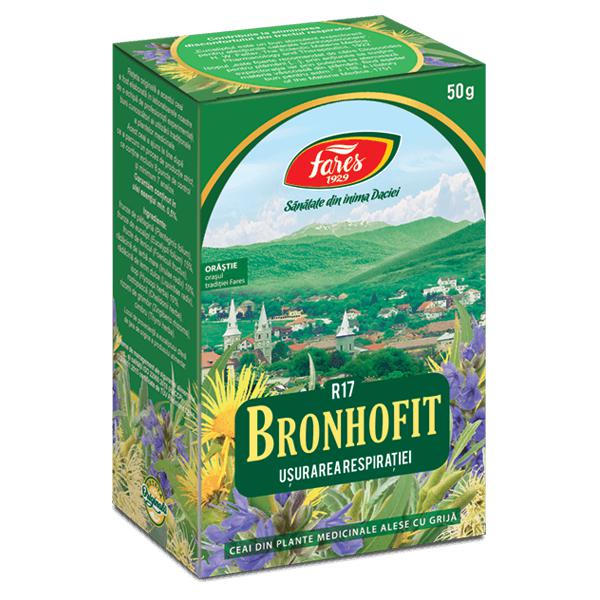 Bronhofit Usurarea Respiratiei R17, Fares, Ceai la Punga 50gr - Vitax.ro