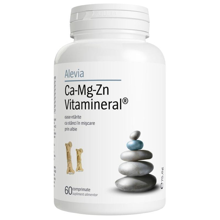 Ca-Mg-Zn Vitamineral, Alevia, 60 Comprimate - Vitax.ro