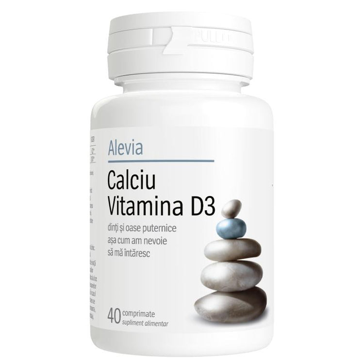 Calciu Vitamina D3, Alevia, 40 Comprimate - Vitax.ro