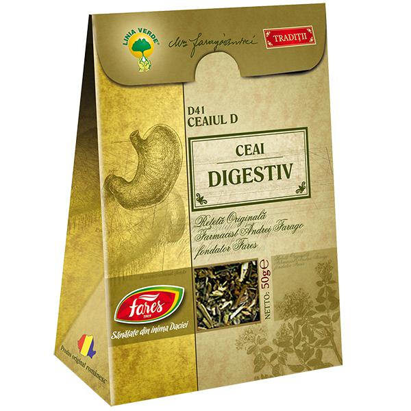 Ceaiul D - Ceai Digestiv D41, Fares, Ceai la Punga 50gr - Vitax.ro