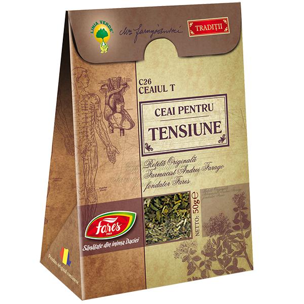Ceaiul T - Ceai Pentru Tensiune C26, Fares, Ceai la Punga 50gr - Vitax.ro