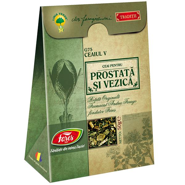 Ceaiul V - Ceai Pentru Prostata si Vezica G75, Fares, Ceai la Punga 50gr - Vitax.ro