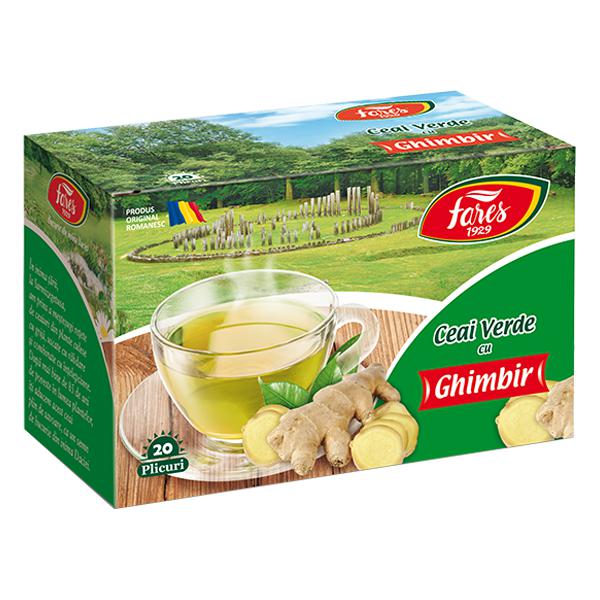 Ceai Verde cu Ghimbir, Fares, 20 Pliculete - Vitax.ro
