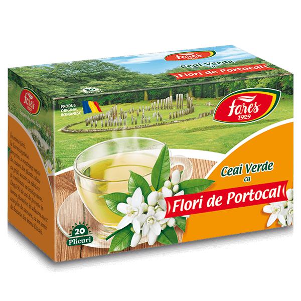 Ceai Verde cu Flori de Portocal, Fares, 20 Pliculete - Vitax.ro