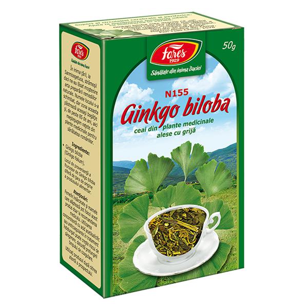Ginkgo Biloba N155, Frunze, Fares, Ceai la Punga 50gr - Vitax.ro