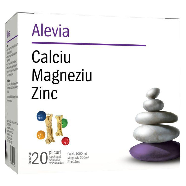 Calciu Magneziu Zinc, Alevia, 20 Plicuri - Vitax.ro
