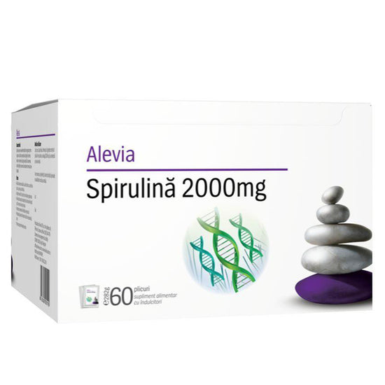 Spirulina 2000mg Solubil, Alevia, 60 Plicuri - Vitax.ro