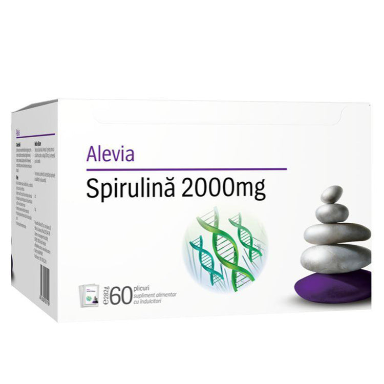 Spirulina 2000mg Solubil, Alevia, 60 Plicuri - Vitax.ro