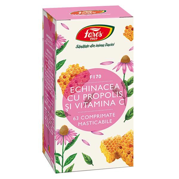 Echinacea cu Propolis si Vitamina C F170, Fares, 63 Comprimate Masticabile - Vitax.ro