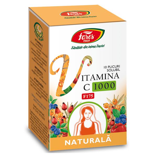 Vitamina C 1000 Naturala F175, Fares, Solubil 100 Comprimate - Vitax.ro