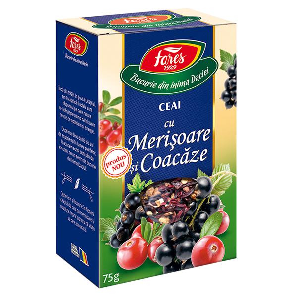 Ceai cu Merisoare si Coacaze, Fares, Ceai Punga 75gr - Vitax.ro