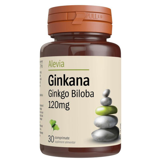 Ginkana Ginkgo Biloba 120mg, Alevia, 30 Comprimate - Vitax.ro