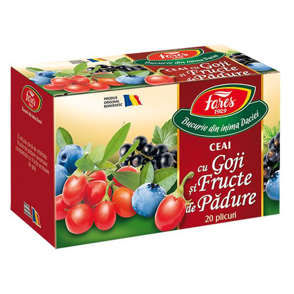 Ceai cu Goji si Fructe de Padure, Fares, 20 Pliculete - Vitax.ro