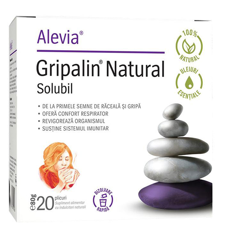 Gripalin Natural Solubil, Alevia, 20 Plicuri - Vitax.ro