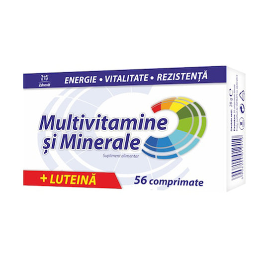Multivitamine, Minerale Si Luteina, Zdrovit, 56 Comprimate - Vitax.ro