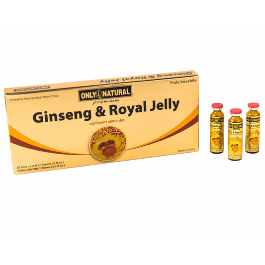 Ginseng & Royal Jelly, Only Natural, 10 Fiole Buvabile - Vitax.ro