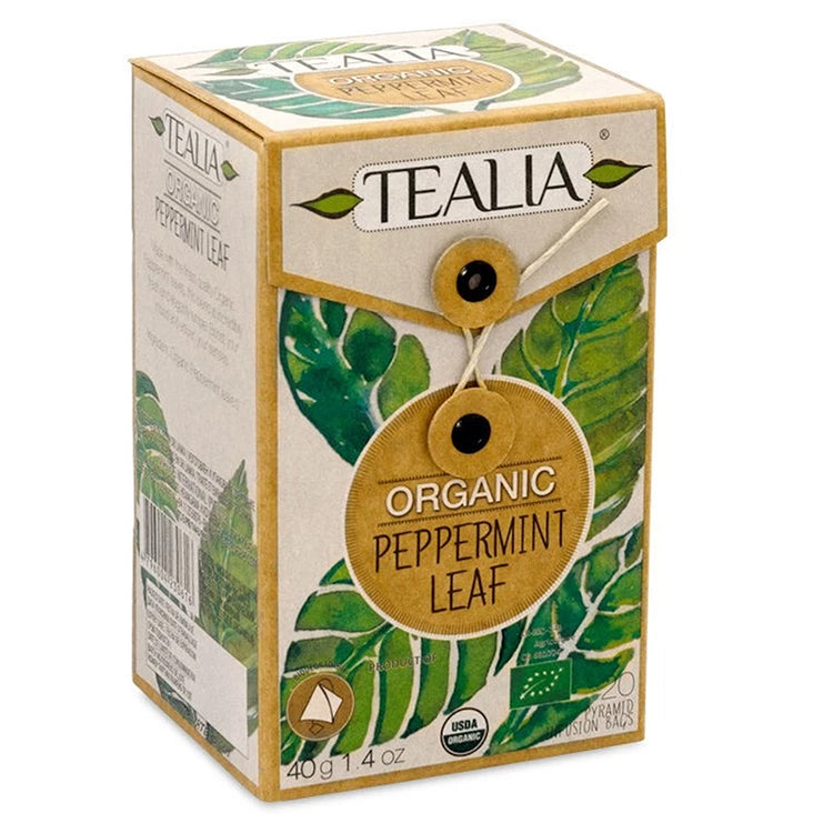 Organic Peppermint, Tealia, Cutie cu 20 Plicuri Piramida x 2g - Vitax.ro