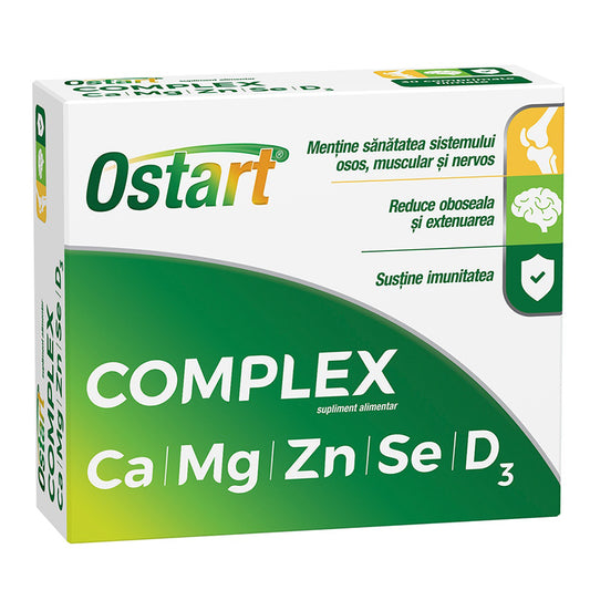 Ostart Complex Ca+Mg+Zn+Se+D3, Fiterman Pharma, 20 Comprimate - Vitax.ro