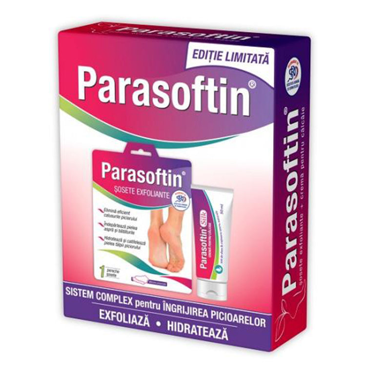 Parasoftin Pachet Sosete Exfoliante + Crema Calcaie, Zdrovit, 50ml - Vitax.ro