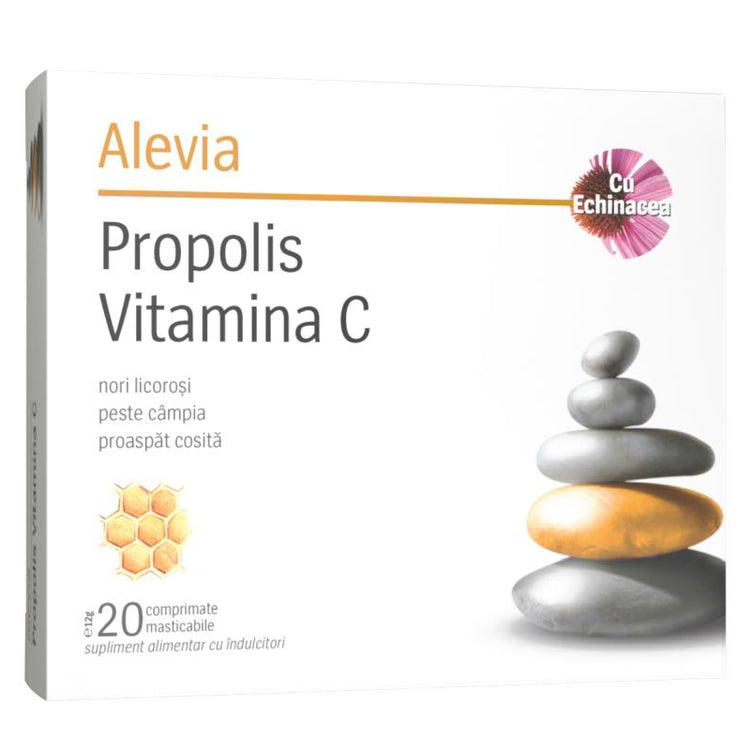 Propolis Vitamina C cu Echinacea, Alevia, 20 Comprimate Masticabile - Vitax.ro
