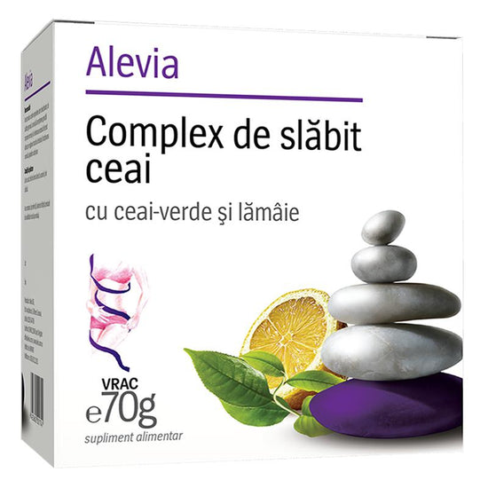 Complex de Slabit cu Ceai Verde si Lamaie, Alevia, 70g - Vitax.ro