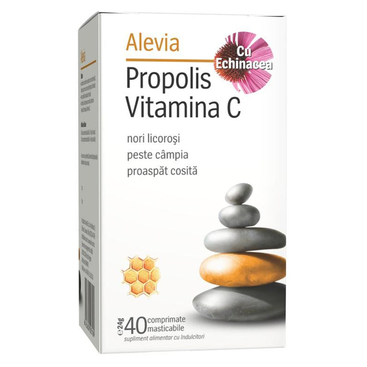Propolis Vitamina C cu Echinacea, Alevia, 40 Comprimate Masticabile - Vitax.ro
