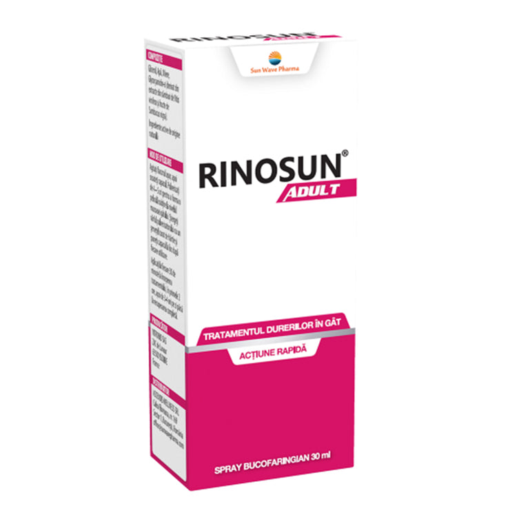 Rinosun Adult Spray Bucofaringian, Sun Wave Pharma, 30ml - Vitax.ro