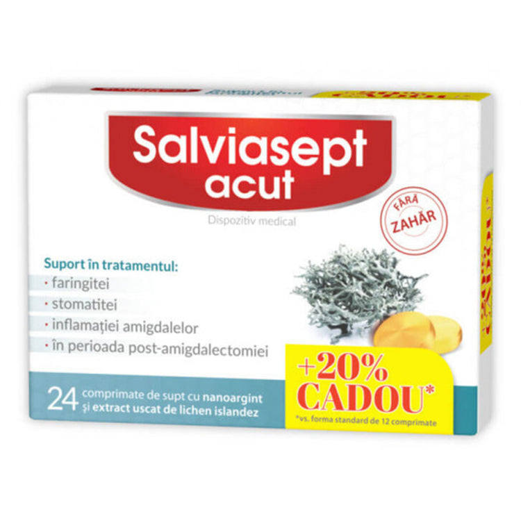 Salviasept Acut Fara Zahar, Zdrovit, 24 Comprimate - Vitax.ro