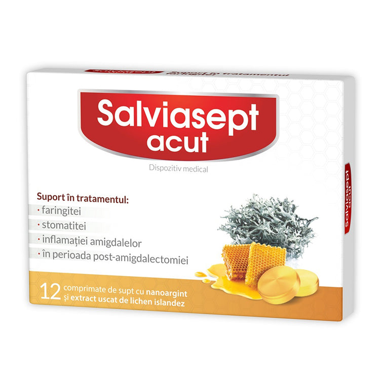 Salviasept Acut, Zdrovit, 12 Comprimate - Vitax.ro