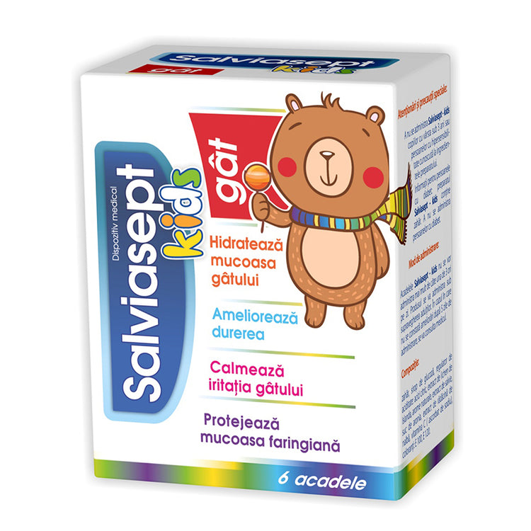 Salviasept Kids Gat, Zdrovit, 6 Acadele - Vitax.ro