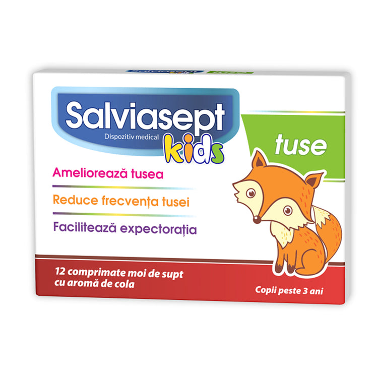 Salviasept Kids Tuse, Zdrovit, 12 Comprimate Moi De Supt - Vitax.ro