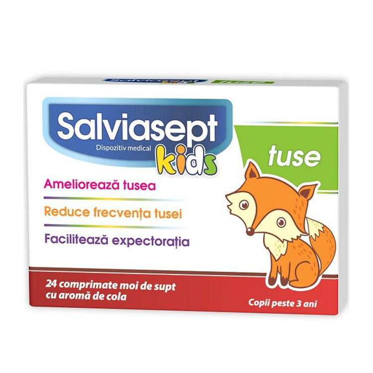 Salviasept Kids Tuse, Zdrovit, 24 Comprimate Moi De Supt - Vitax.ro