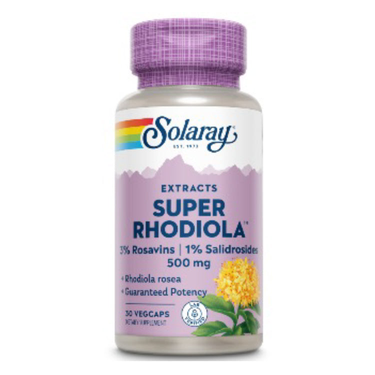 Super Rhodiola 500mg, Solaray, 30 Capsule Vegetale - Vitax.ro