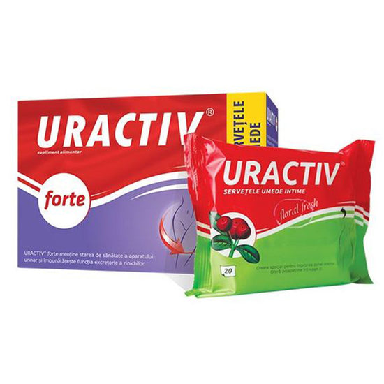 Uractiv Forte Promo, Fiterman Pharma, 10 Capsule Plus Servetele Intime - Vitax.ro