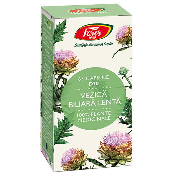Vezica Biliara Lenta D70, Fares, 63 Capsule - Vitax.ro