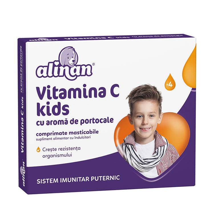 Vitamina C Kids Portocale Alinan, Fiterman Pharma, 20 Comprimate Masticabile - Vitax.ro