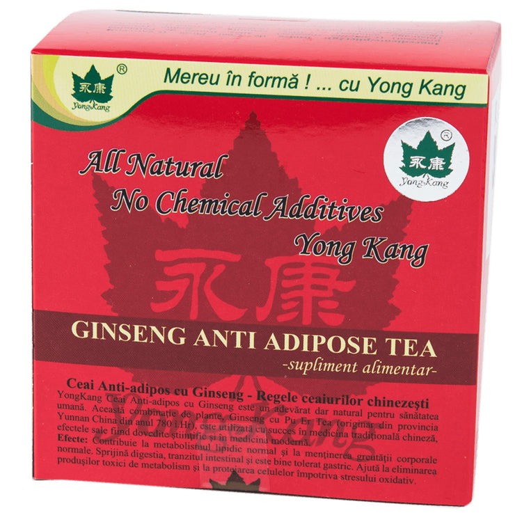 Ceai Antiadipos cu Ginseng, Yong Kang, Cutie cu 30 Plicuri x 2g - Vitax.ro