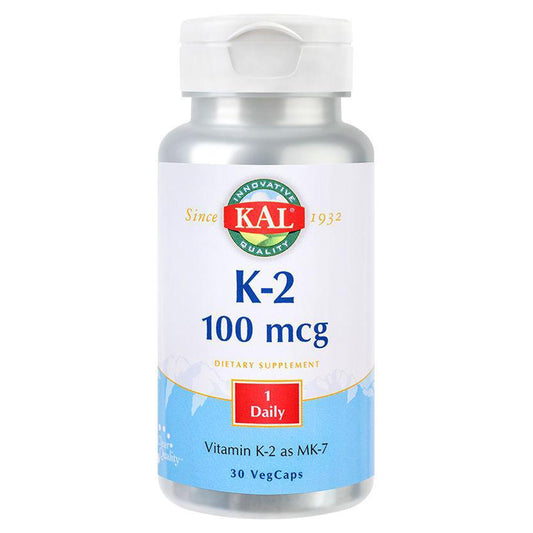 Vitamin K-2 100mcg, KAL, 30 Capsule Vegetale - Vitax.ro