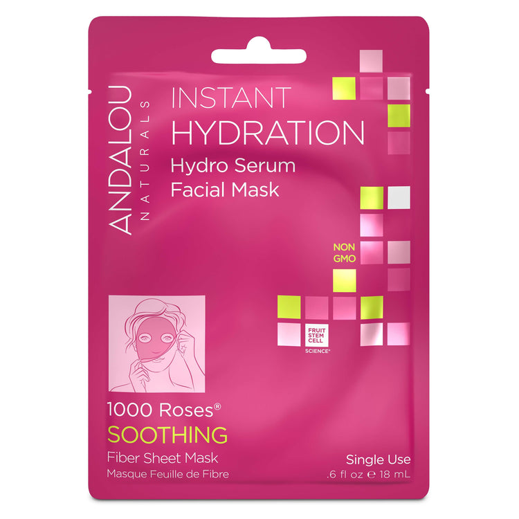 Instant Hydration Hydro Serum Facial Mask, Andalou Naturals, 18ml - Vitax.ro